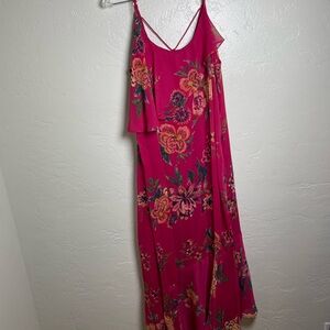Xhilaration Asymmetrical Floral Pink Dress